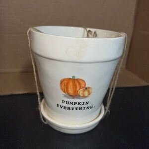 Rae Dunn mini White Pumpkin Planter